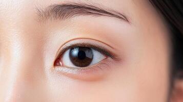 Close-up view of an eye with delicate features. photo