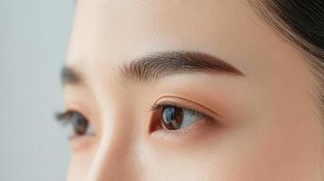 Close-up view of eyes and brows on a person. photo