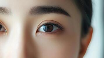 Close-up portrait of a person's expressive eyes. photo
