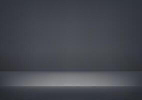 Black and gray wall Background. Minimal 3d shelf. Room in the 3d. Space for selling products on the website. Dark Background Empty Room Studio with table. illustration. vector