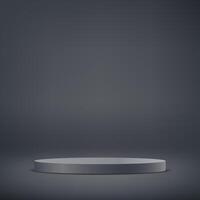 Gray studio room background. Gray background 3d with podium. Empty room with light effect. Space for selling products, backdrop, wallpaper, background, text. vector