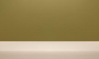 Green and beige background. Room in the 3d space for selling products on the website. illustration. vector