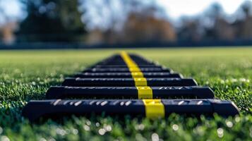 An up close image of sport training field equipment photo