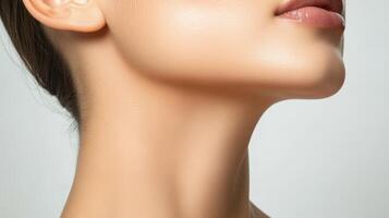 A woman's face with a very thin neck photo