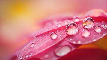 Close up image of water drops on a flower petal photo