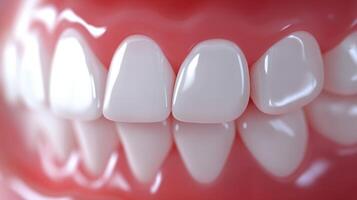 Close up illustration showing perfect white teeth and gums photo