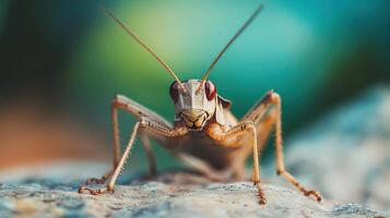 A detailed macro view of a curious looking insect species photo
