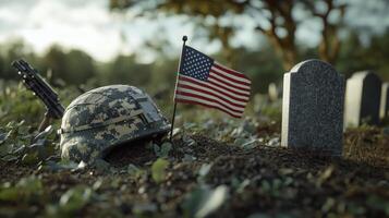 A memorial honoring soldiers at a solemn and respectful cemetery photo