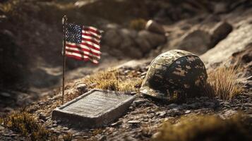 An emotional memorial commemorating fallen soldiers and the sacrifices made photo