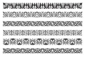 Set of decorative seamless ornamental border and corner- modular vector