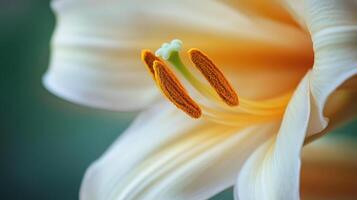 A close up photograph of a beautiful lily flower photo