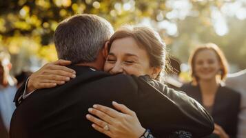 Warm embrace of affection shared by two people. photo