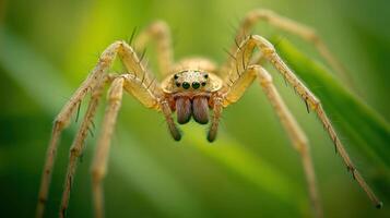 Close-up view of a spider in its natural habitat. photo
