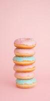 Stack of Five Glazed Donuts with Sprinkles photo