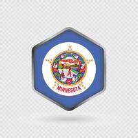 Minnesota State Flag Icon in Hexagon Shape. vector