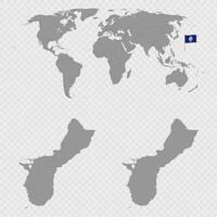 Guam Map Set with World Location. vector