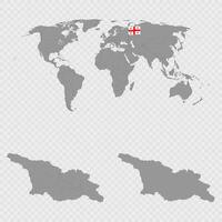 Georgia Map Set with World Location. vector
