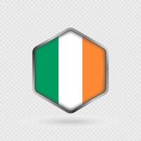 Ireland Flag Icon in Hexagon Shape. vector