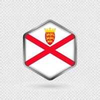 Jersey Flag Icon in Hexagon Shape. vector