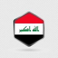 Iraq Flag Icon in Hexagon Shape. vector