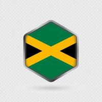 Jamaica Flag Icon in Hexagon Shape. vector