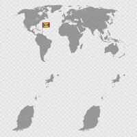 Grenada Map Set with World Location. vector