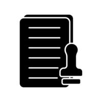 Icon a stamp document, isolated against a clean background vector