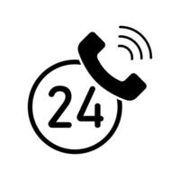 Icon a 24 hours, isolated against a clean background. vector