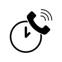 Icon a call time, isolated against a clean background. vector