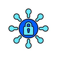Icon a secure network, isolated against a clean background. vector
