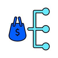 Icon a distribution, isolated against a clean background vector