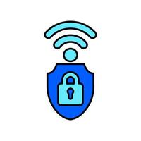 Icon a secure WIFI, isolated against a clean background. vector