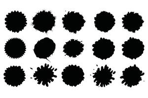 Black Ink and Paint Splatter Set Blots, Stains, and Grunge Splash Shapes for Design and Texture Effects vector