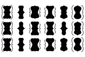 Curly Bracket Frame Set Ornate Vintage Labels and Decorative Silhouette Borders vector