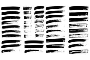 Set of Grunge Brush Stroke Elements Black Ink Texture Lines for Design and Decoration vector