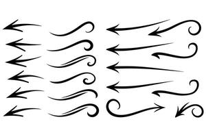 Set of Decorative Curved Arrows Swirl and Calligraphic Arrow Elements vector