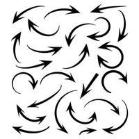 Set of Hand Drawn Curved Arrows Doodle Arrow Icons for Direction and Design Elements vector