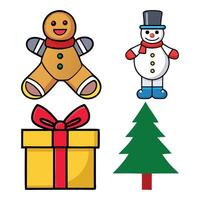 A christmas card with a picture of a christmas tree vector