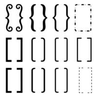 Set of Curly and Square Brackets Collection of Decorative and Typographic Symbols vector