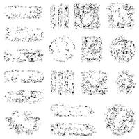 Grunge Texture Stamp Set Distressed Shapes, Rough Borders, and Vintage Overlay Elements Collection vector
