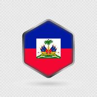 Haiti Flag Icon in Hexagon Shape. vector