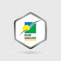 Guadeloupe Flag Icon in Hexagon Shape. vector