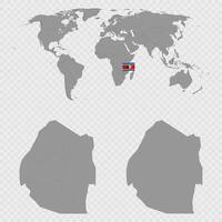 Eswatini Map Set with World Location. vector