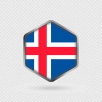 Iceland Flag Icon in Hexagon Shape. vector