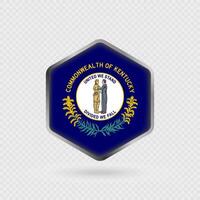 Kentucky State Flag Icon in Hexagon Shape. vector