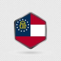 Georgia State Flag Icon in Hexagon Shape. vector
