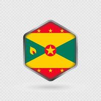 Grenada Flag Icon in Hexagon Shape. vector