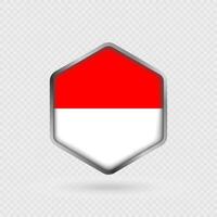 Indonesia Flag Icon in Hexagon Shape. vector