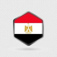Egypt flag icon in hexagon shape. vector