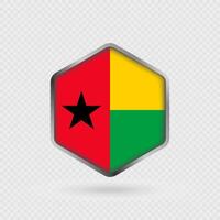 Guinea Bissau Flag Icon in Hexagon Shape. vector